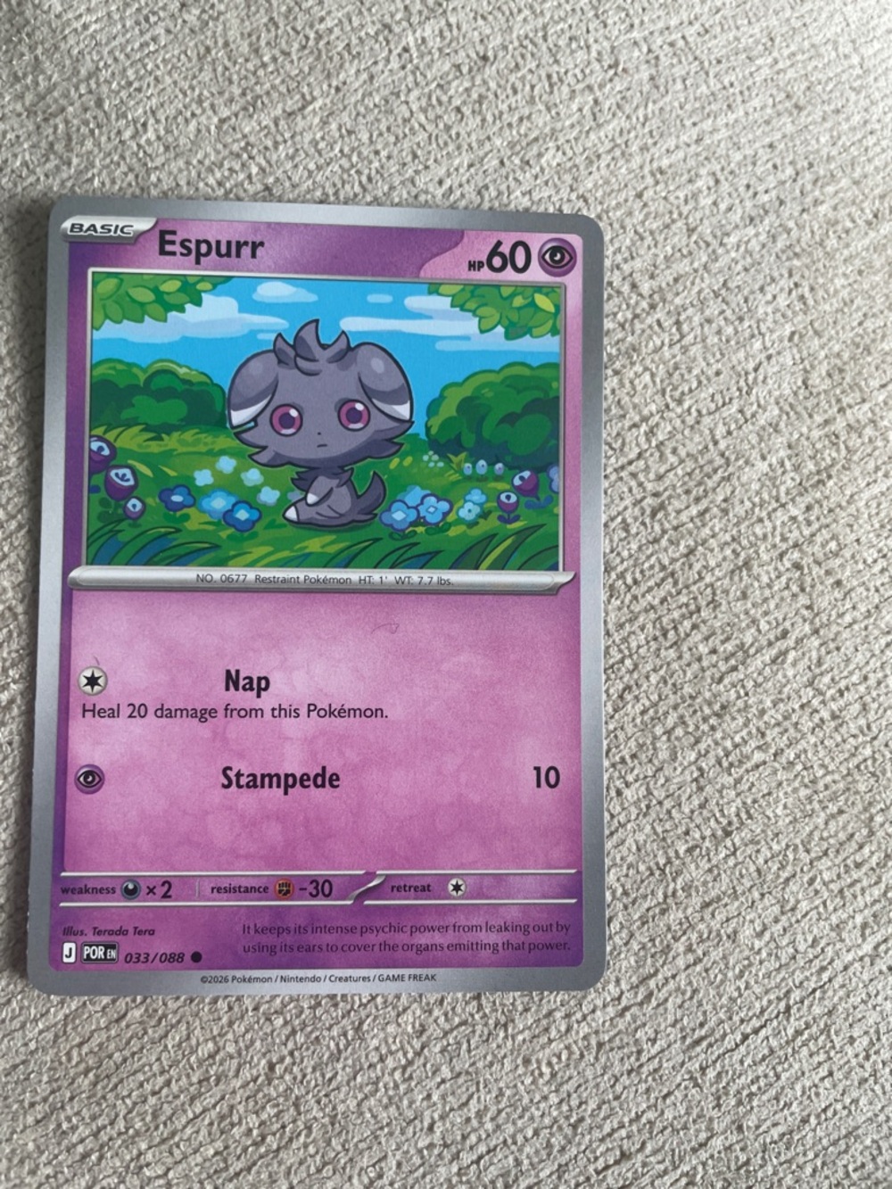 Espurr Pokémon card